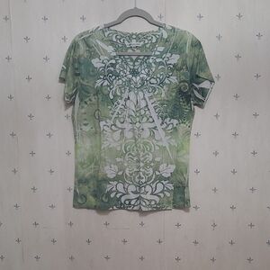 Rebecca Malone White Silver Graphic Short Sleeve T-Shirt